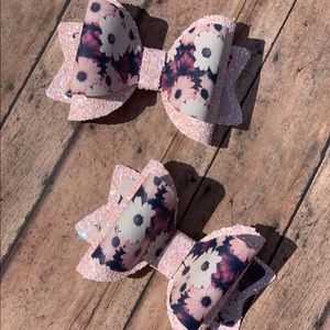 Hand made, fabric hair bows